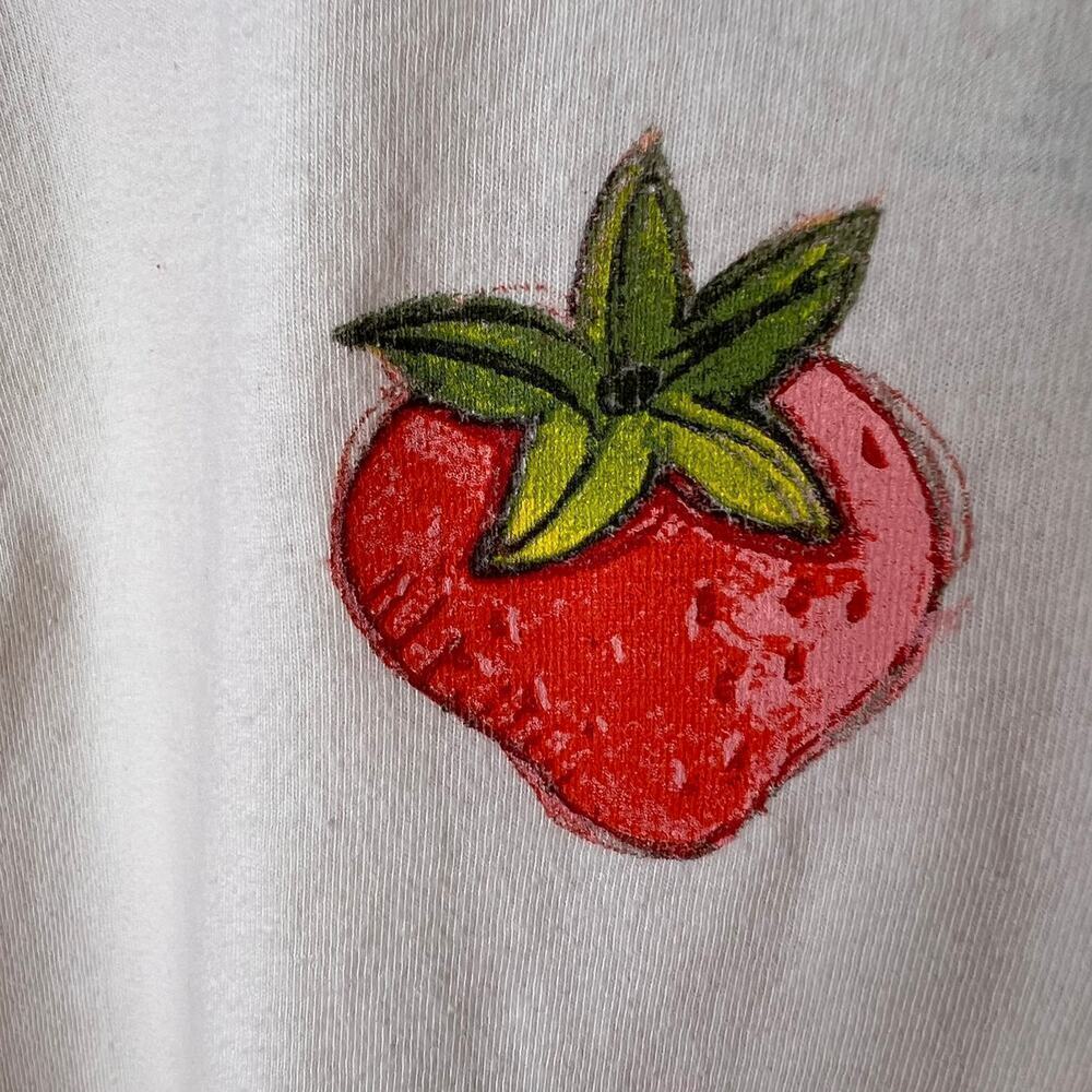 Strawberry Shortcake Top Womens Size Large Cropped Novelty 100% Cotton - Picture 15 of 16